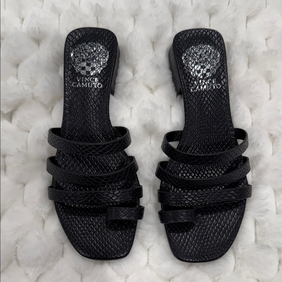 Vince Camuto Shoes - Vince Camuto Black Textured Women's Sandals